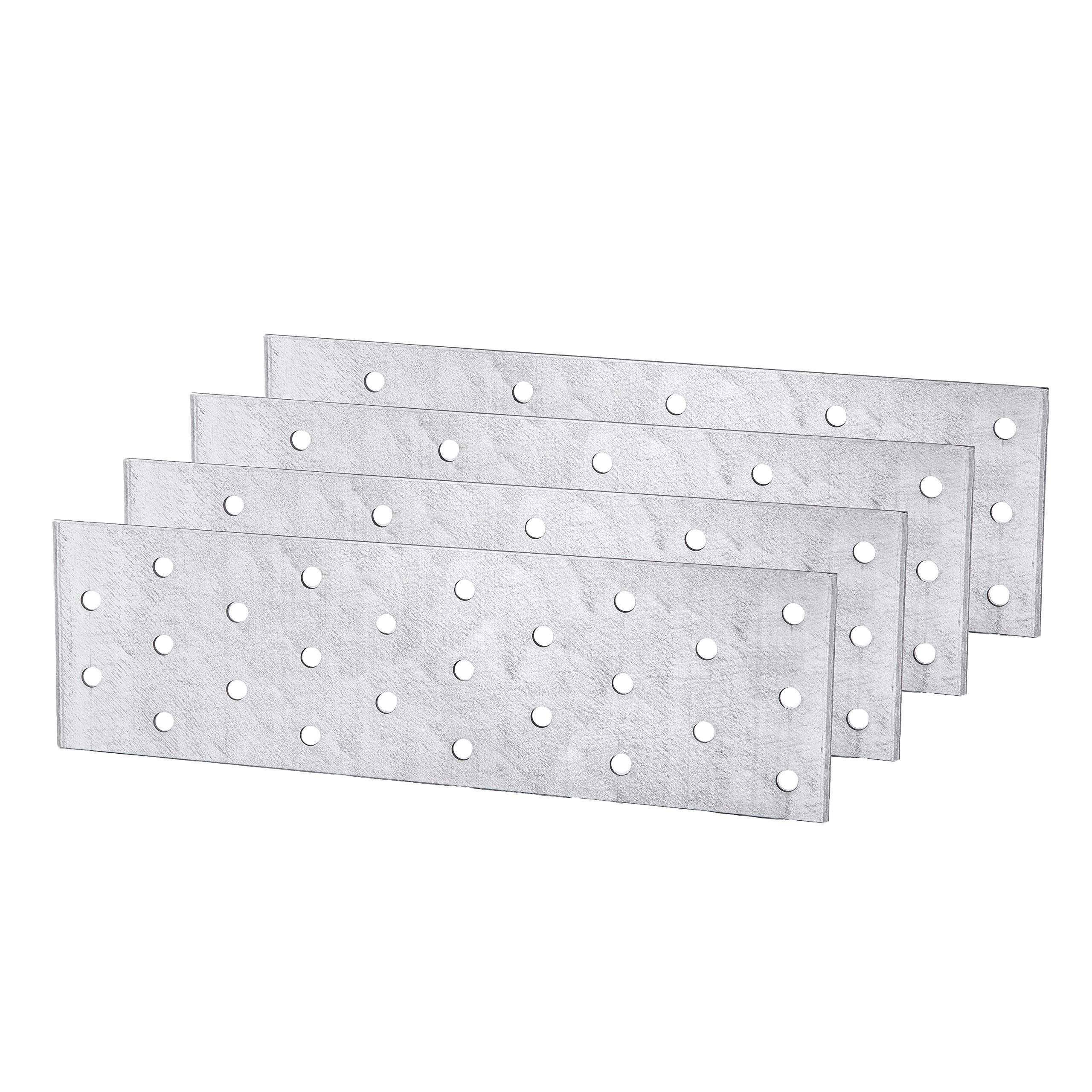 (Pack of 4 pcs) Steel Flat Mending Connector Joining Plate 60 x 200 x 2 mm (4, No Screws)