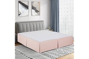Cathay Home Double Brushed Microfiber Pleated Easy Fit Bed Skirt, Ultra Soft, Fade and Wrinkle Resistant - Blush, Full