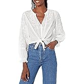 Velvet by Graham & Spencer Women's Gala Cotton Embroidery Button Up Blouse