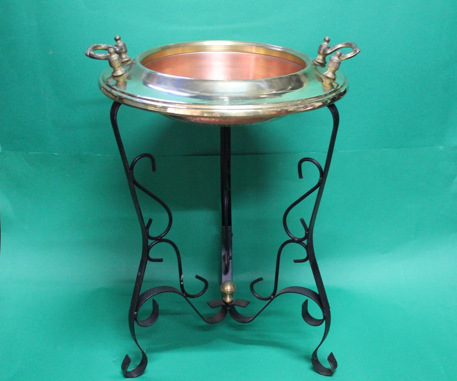 Feuerschale gemeißelt aus Kupfer und Messing mit Fuß: Amazon.de: Baumarkt