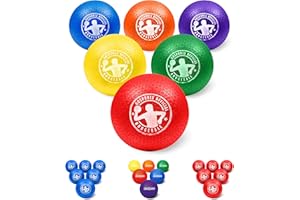 GoSports Inflatable Dodgeballs - Choose 5 Inch or 7 Inch No Sting Balls - Set of 6 Includes Ball Pump & Mesh Bag