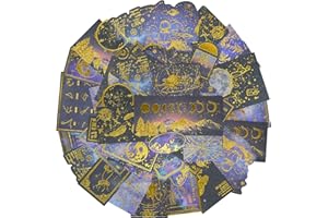 Knaid Celestial Black Gold Foil Stickers Set (60 Pieces) - Decorative Planet Moon Space Galaxy Astronomy Planner Sticker for Scrapbooking Bullet Journaling Junk Journal DIY Art Crafts Album Calendars