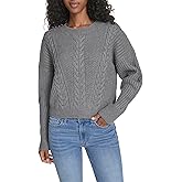 Tommy Hilfiger Womens Solid Cable Crewneck Bobbi Pullover Sweater