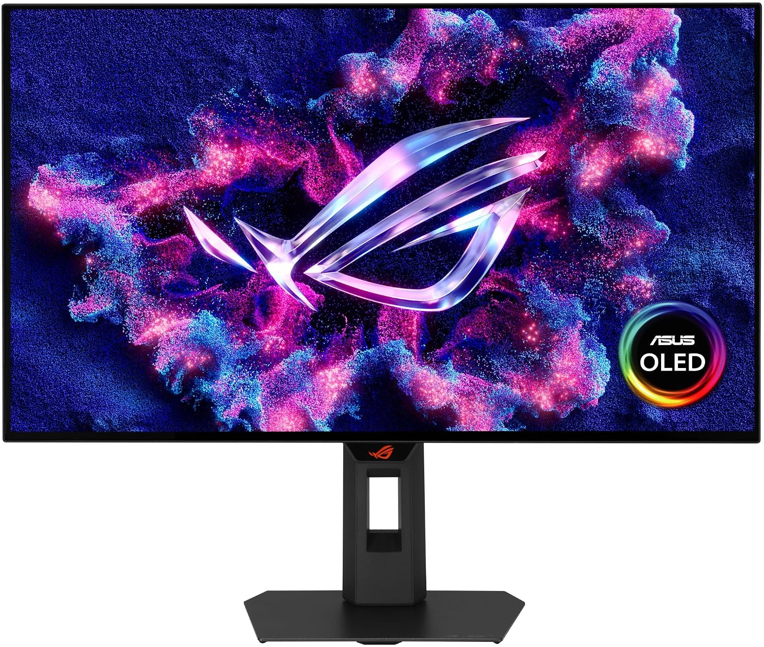 ASUS ROG Strix OLED 27” 1440P Gaming Monitor (XG27AQWMG) ― QHD, TrueBlack Glossy Tandem OLED, 280Hz, 0.03ms, Neo Proximity Sensor, DisplayHDR True Black 500, 99% DCI-P3, DisplayWidget, 3yr Warranty