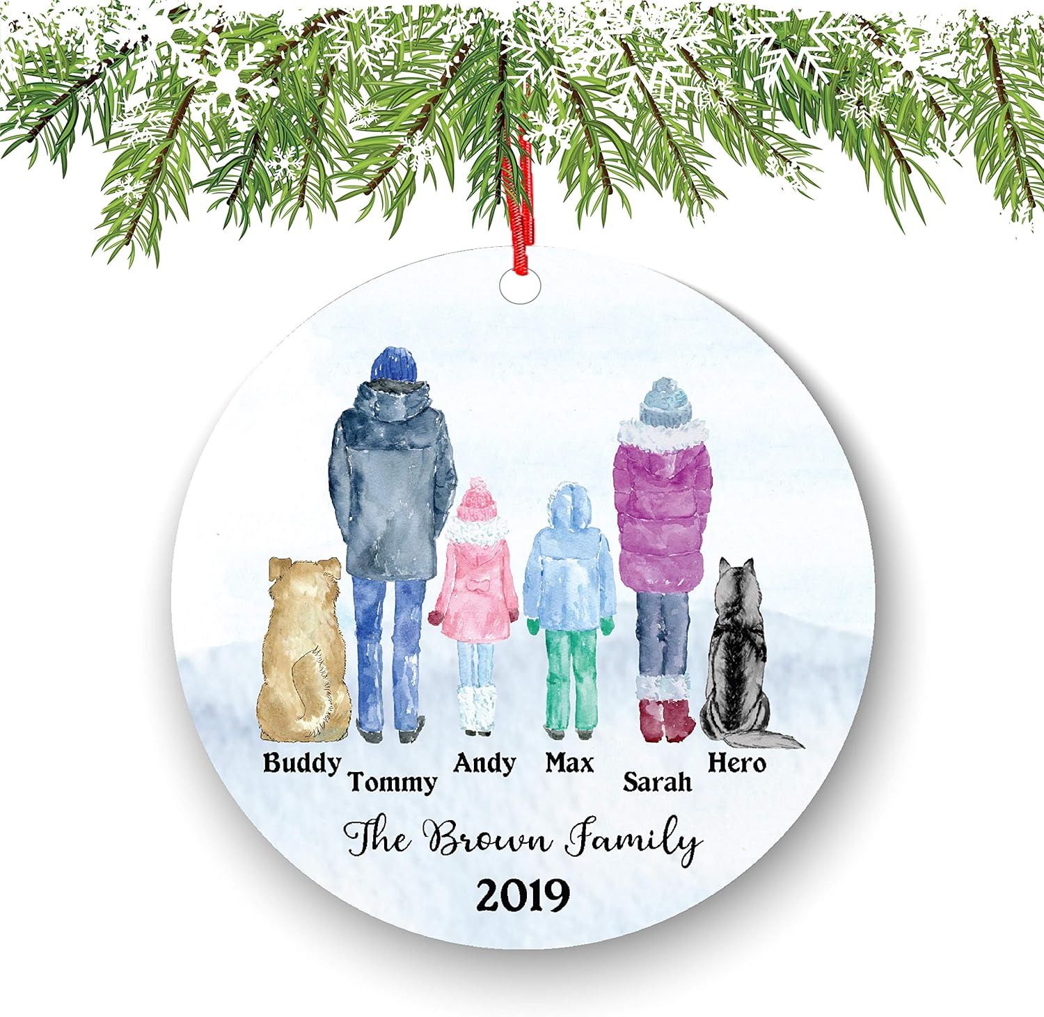 girl and dog ornament