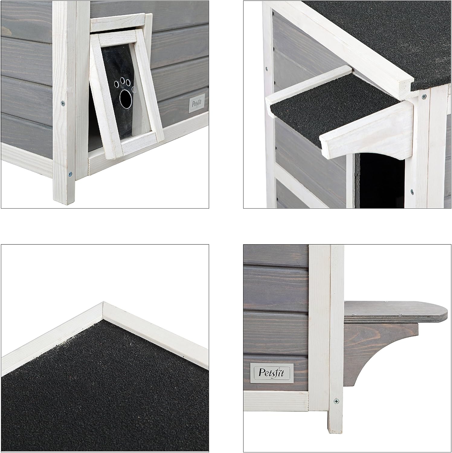 Petsfit 2-Story Weatherproof Outdoor Kitty Cat House/Condo/Shelter with Escape Door : Pet Supplies