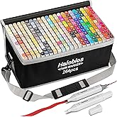 Halobios 264 Alcohol Markers, Dual Tip Fine & Broad Drawing Markers Alcohol Marker Set with Case, Art Marker for Adults Coloring Artists Drawing Sketching Card Making and Illustration