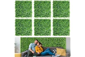 Aboofx Artificial Grass Wall Panels, 24 Pack 10x10in Green Wall Decor Greenery Wall Decoration, Boxwood Panels Hedge Wall Panels for Garden Fence Privacy Protected (16.67 SQ Feet)