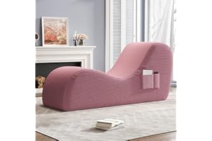 Yoga Chairs for Adults, Ergonomic Chaise Lounge Chair Indoor with Side Pocket, Lumbar Pillow, Ottoman, Yoga Chair Perfect for