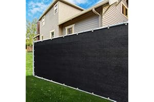 ShadeMart 5' x 10' Fence Privacy Screen Black Heavy Duty 170 GSM Fencing Mesh Shade Net with Grommets & Zip Ties, 90% Blockage Fence Screen for Balcony Yard Outdoor Garden Pool (We Customize Size)