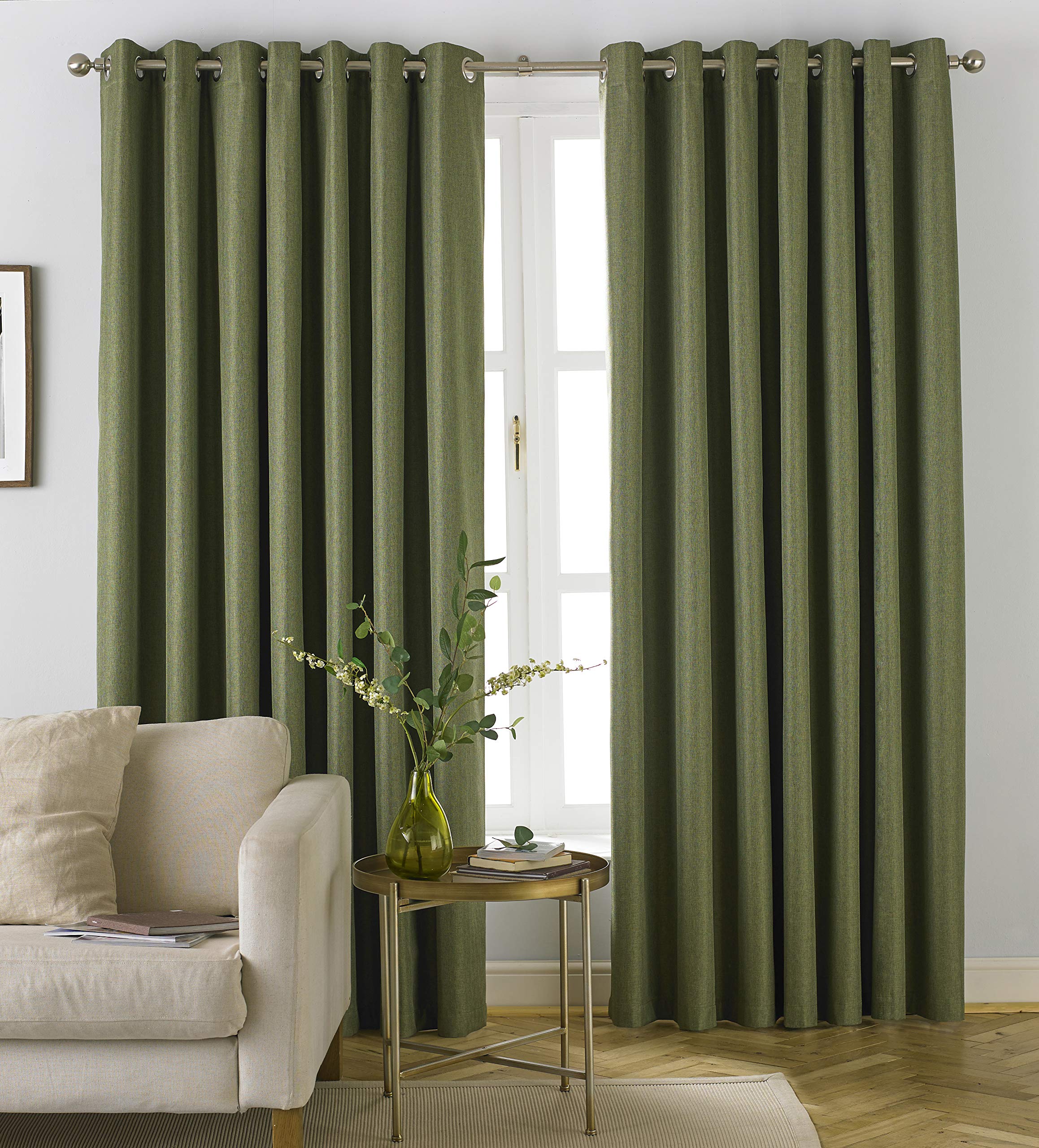 furn. Moon Eyelet Blackout Curtains, Khaki, 229 x 183cm