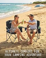 Voyager Folding Camping Chairs 2 Pack with Cooler Bag Portable 600D view 8