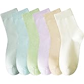 MAGIARTE Womens Mini Crew Socks Combed Cotton Casual Athletic Quarter Socks for women 6-Pack