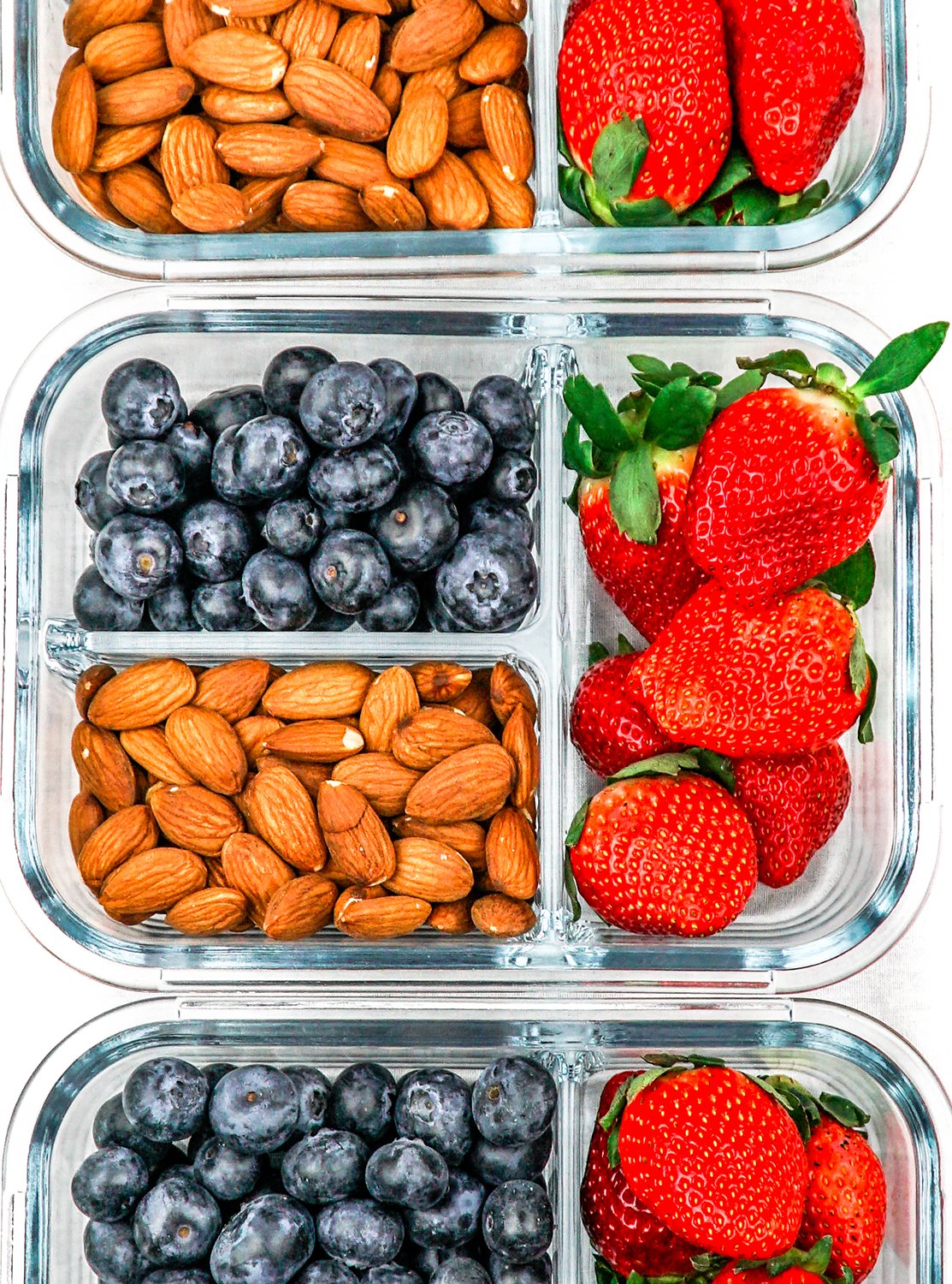 [3Pack] Glass Meal Prep Containers 3 Compartment Glass Food Storage