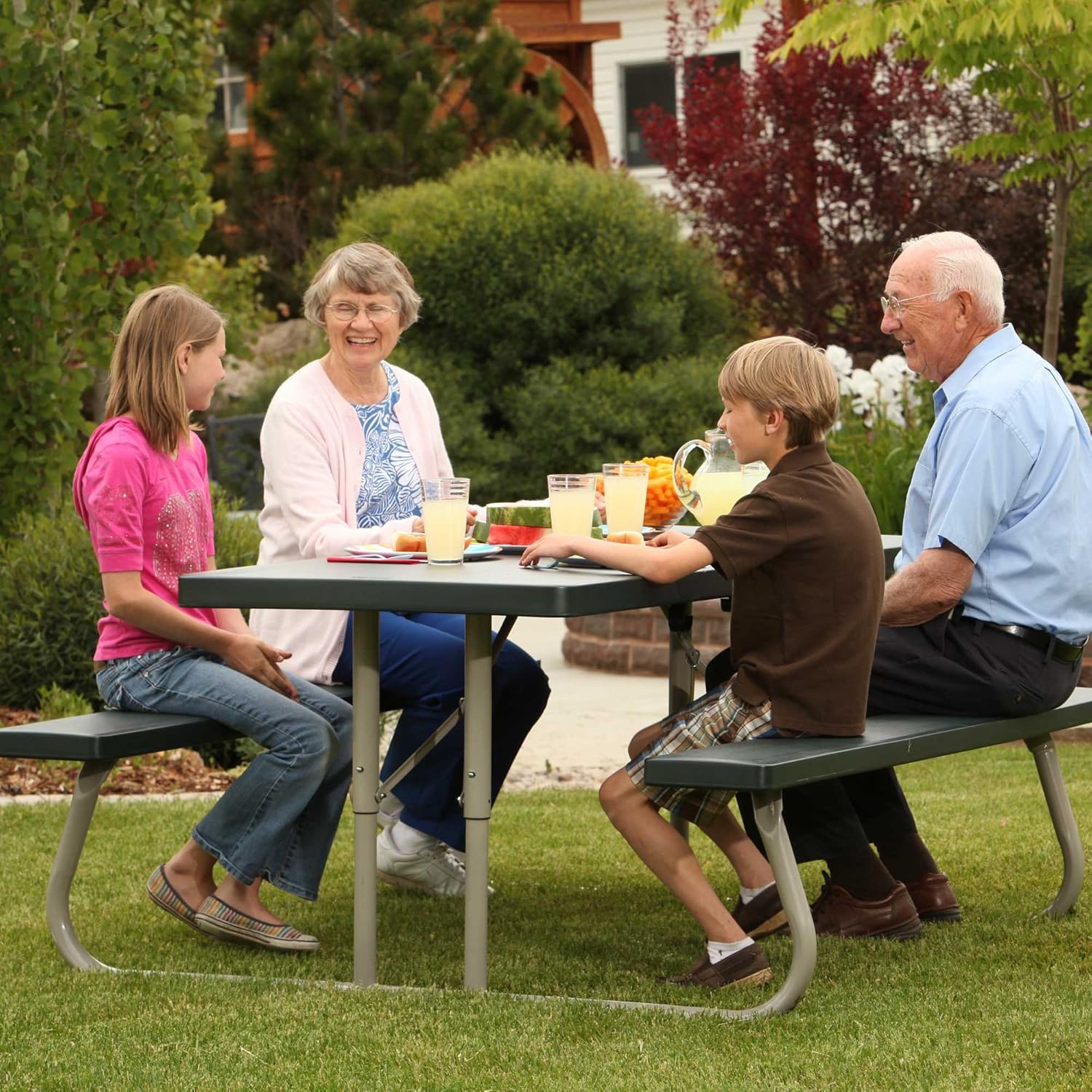 Lifetime 22123 Folding Picnic Table, 6 Feet, Hunter Green : Folding Patio Tables : Garden & Outdoor
