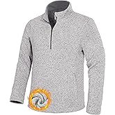 Pioneer Camp Mens Quarter Zip Pullover Fleece Sweater with Zipper Pocket Long Sleeve Sweatshirt Lightweight Thermal Jacket