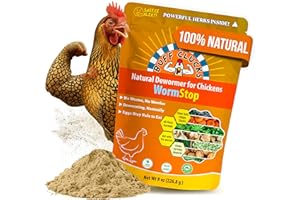 Buff Clucks WormStop Natural Chicken Dewormer Powder – All-Natural Herbal Blend for Daily Wellness - Chicken Wormer is Safe for Eggs & All Ages - Garlic, Pumpkin Seed, Wormwood - USA (8 oz)