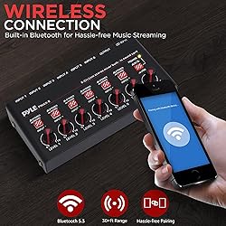 Pyle 6-Channel Wireless BT Streaming Mini Line