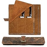 ELIZO Leather Knife Roll Bag Professional Chef