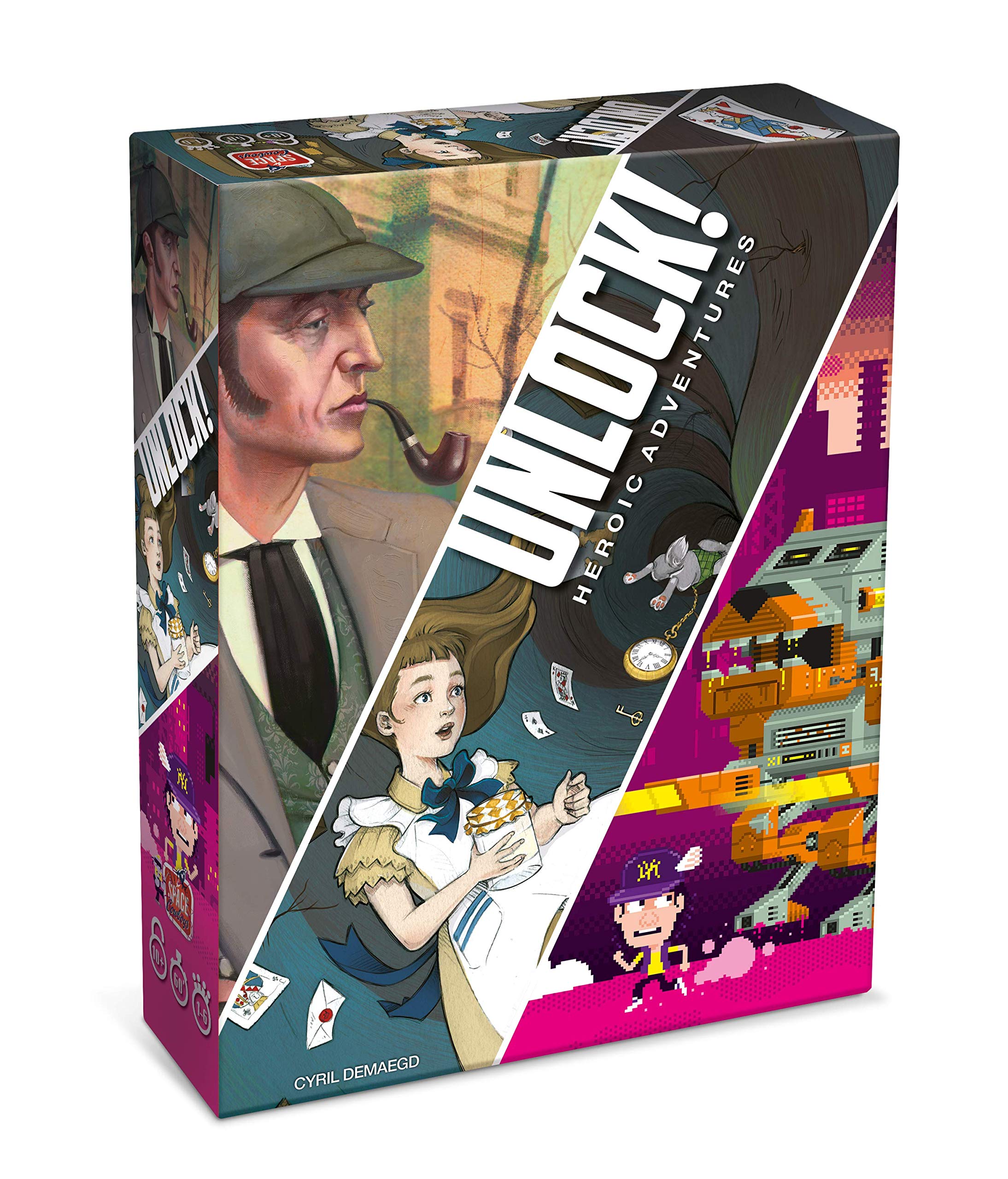 Asmodee - Unlock! Heroic Adventures, Board Game with App, Escape Room, 1-6 Players, 10+ Years, Italian Edition