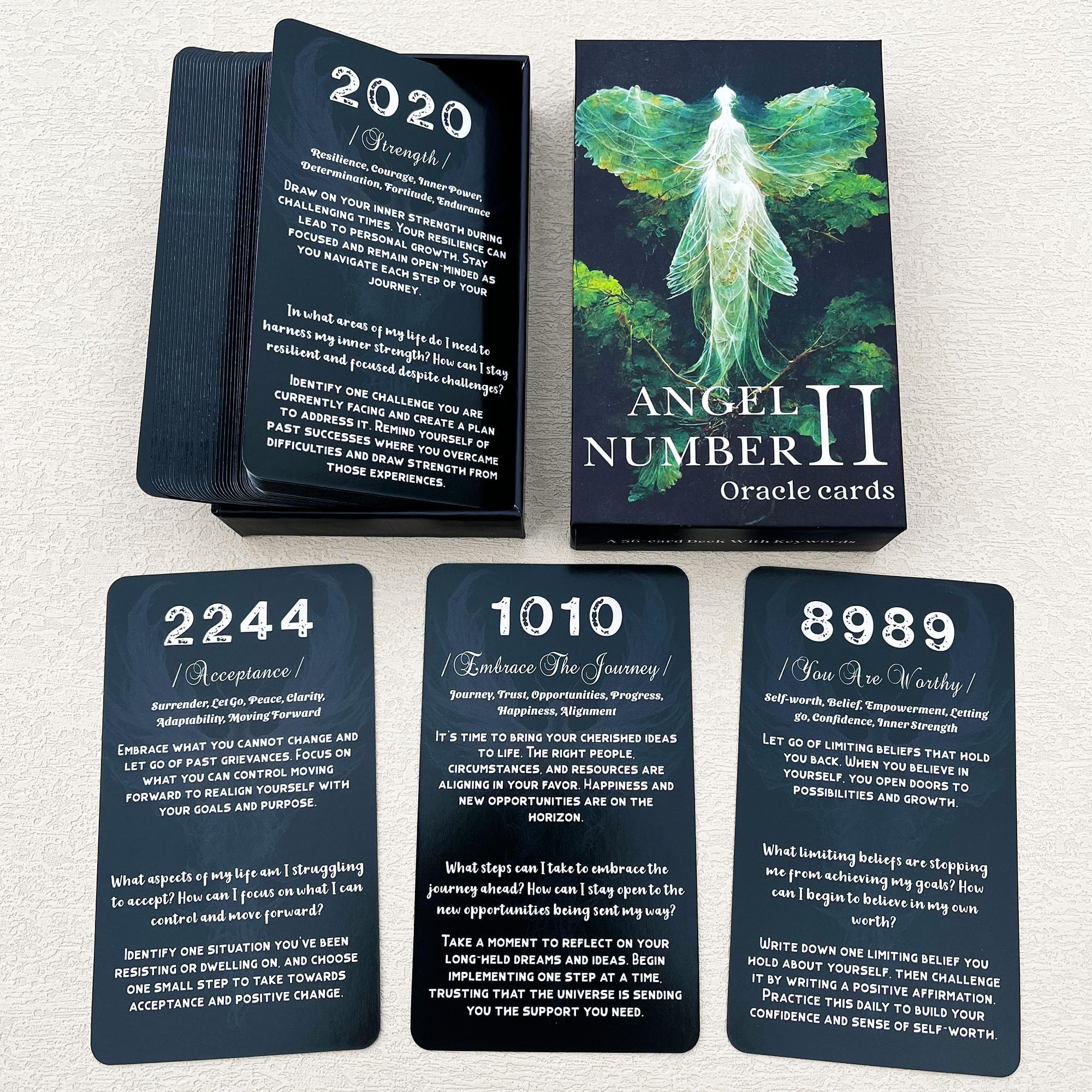 QCFQCF Angel Numbers Oracle Cards, Oracle Cards for Beginners, Angel Number Affirmation Cards Deck, Tell You How to Live Your Life The Best Way