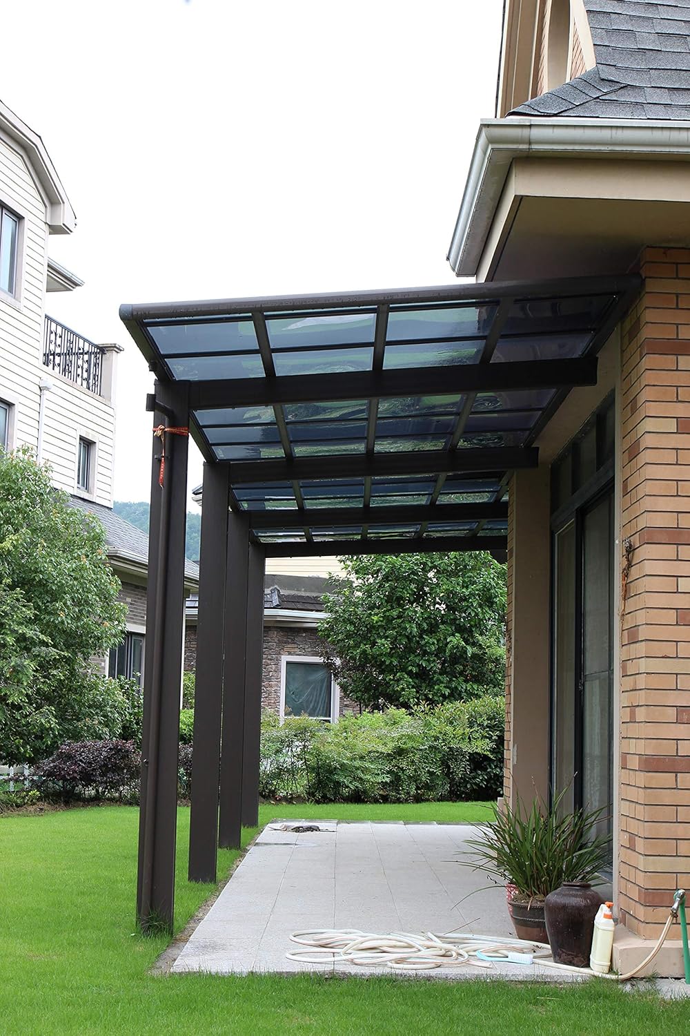 Amazon Com Litesort Metal Patio Covers Sun Shade Cover Also Is Deck Awning Window Awnings Patio Canopy 12 20 Feet Made By Aluminum Frame And Polycarbonate Roofing Garden Outdoor