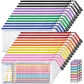 JARLINK A6 Size Mesh Zipper Pouch Bags, Waterproof Pencil Pouches, 24 Pack | Waterproof Pencil Pouch for School Supplies Storage, Small Zipper Pouches (9.3&times; 4 in) for Cash, Cosmetics, Travel, 10 Colors