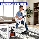 The Magic Toy Shop Kids Electric Guitar Amp Microphone Stand Set White 3+ view 2