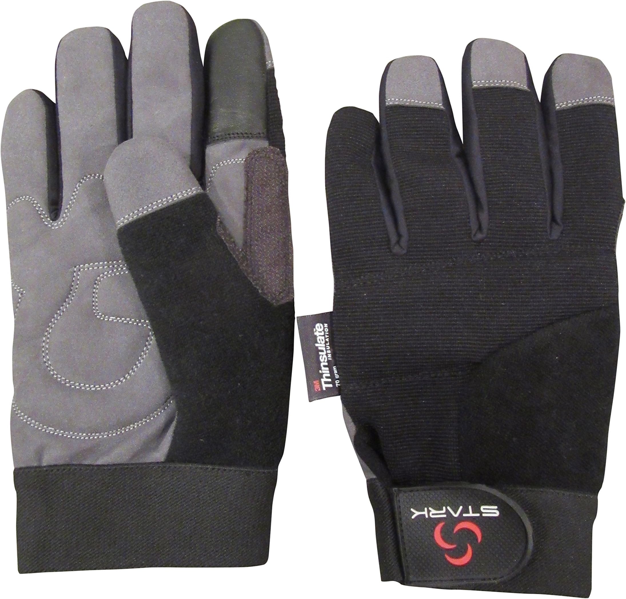 Stark Winter Work Gloves - Skiing, Snowmobiling, Construction, Mechanic Gloves (Medium, Black)
