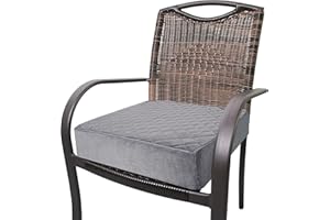 COMFORTANZA Chair Seat Cushion - 18x18x5 Memory Foam Square Thick Non-Slip Pads for Kitchen, Dining, Office Chairs, Car Seats - Booster Cushion - Comfort and Back Pain Relief - Medium Firm - Gray