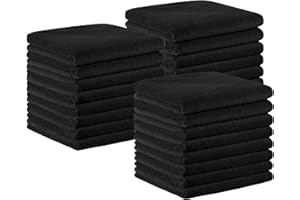 ARKWRIGHT LLC Arkwright Bleach Proof Salon Towels Bulk - Pack of 24 - Ultra Soft, Gentle Microfiber, Highly Absorbent & Quick Dry Spa Facial Towel for Hair Stylist, Nail Shop, and Esthetician, 16 x 27 in, Black