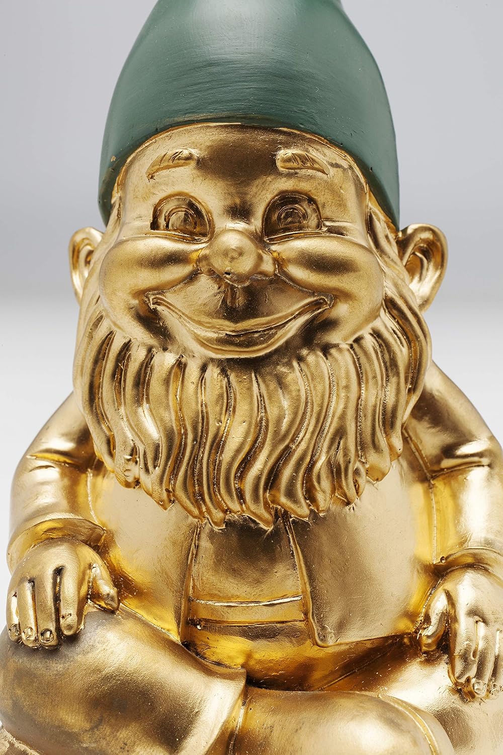 Kare Design Deco Figurine Zwerg Sitting, Gold, Green, Gnome, Dwarf Statue, Gift Idea, Table Decoration - Image 5
