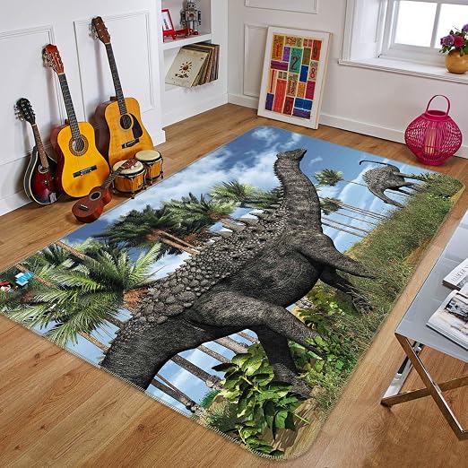 3d Dinosaurier Wiese 253 Rutschfest Teppich Matte Raum Matte