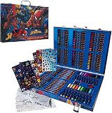 Marvel Avengers Art Set for Kids 130+ Pieces Spiderman Colouring Pencils Pens