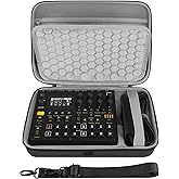 GEEKRIA Hard Shell Travel Case, Compatible with Elektron Digitakt II/Digitone II/Syntakt 12 / Analog Heat MKII, Audio Sampler Carrying Bag (Dark Gray)