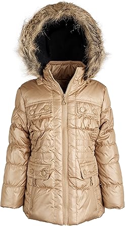 girls gold puffer jacket