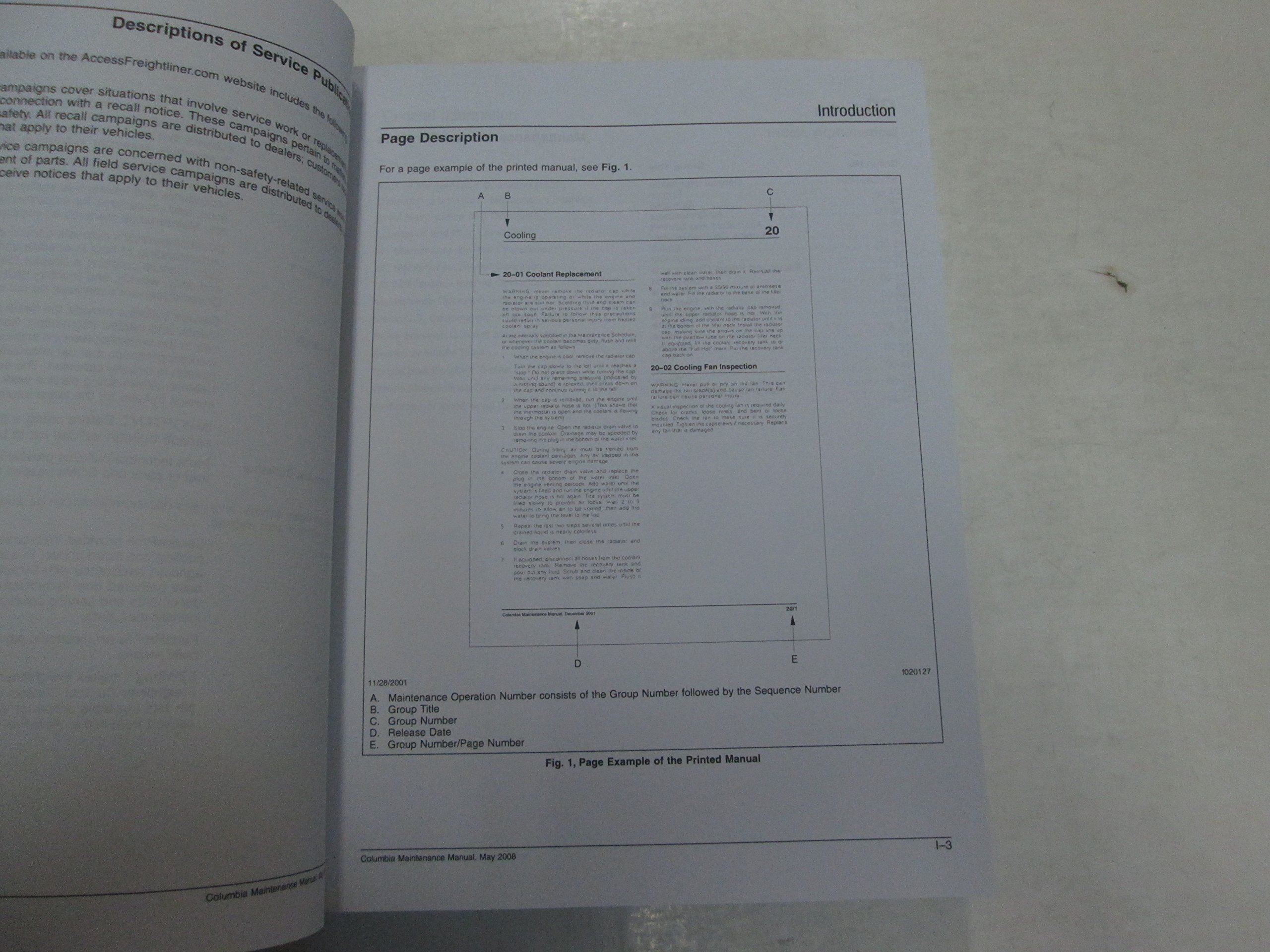 Freightliner Columbia CL112 CL120 Maintenance Shop Manual MINOR WEAR  FACTORY OEM: Freightliner, FL: Amazon.com: Books