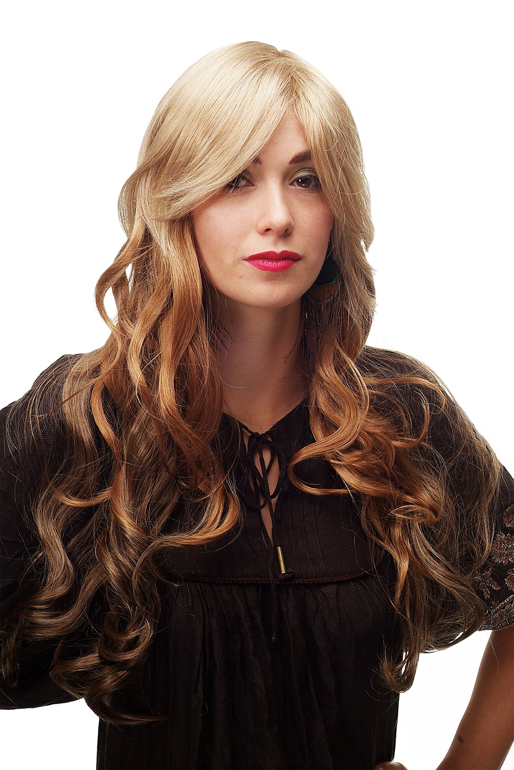 WIG ME UP - A6-G15 Lady Quality Wig breathtakingly beautfiful brown blond mix voluminous wavy very long
