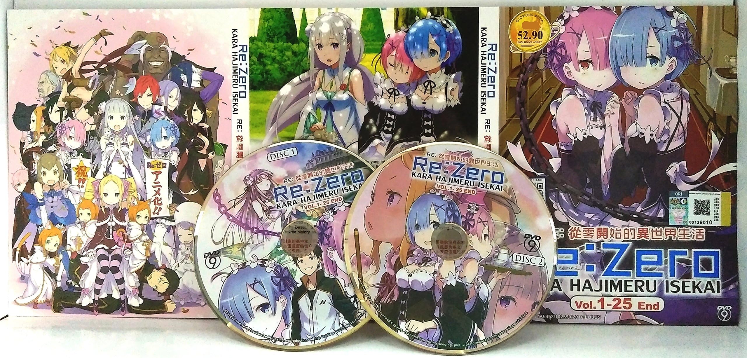 RE : ZERO KARA HAJIMERU ISEKAI - COMPLETE TV SERIES DVD BOX SET (1-25 EPISODES)