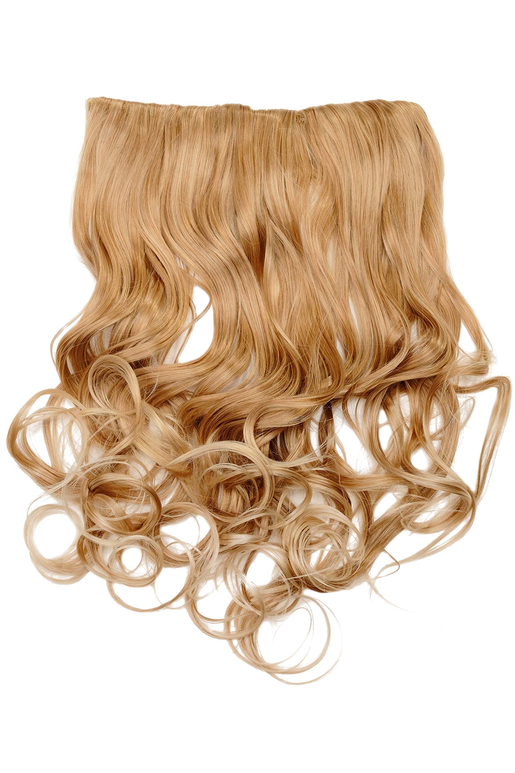 WIG ME UP - WH5008-180C-27T613 Hairpiece Halfwig (half wig) 5 micro clip Clip-In Extension heat resistant long curled curls blond mix streaked platinum highlights