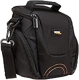 AmazonBasics Fixed Zoom Or Compact System Camera Case Bag - 7 x 3.5 x 6 Inches, Black And Grey