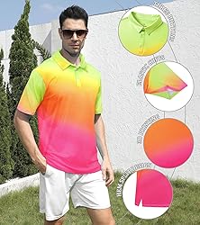 uideazone Mens Golf Shirts Short Sleeve Dry Fit