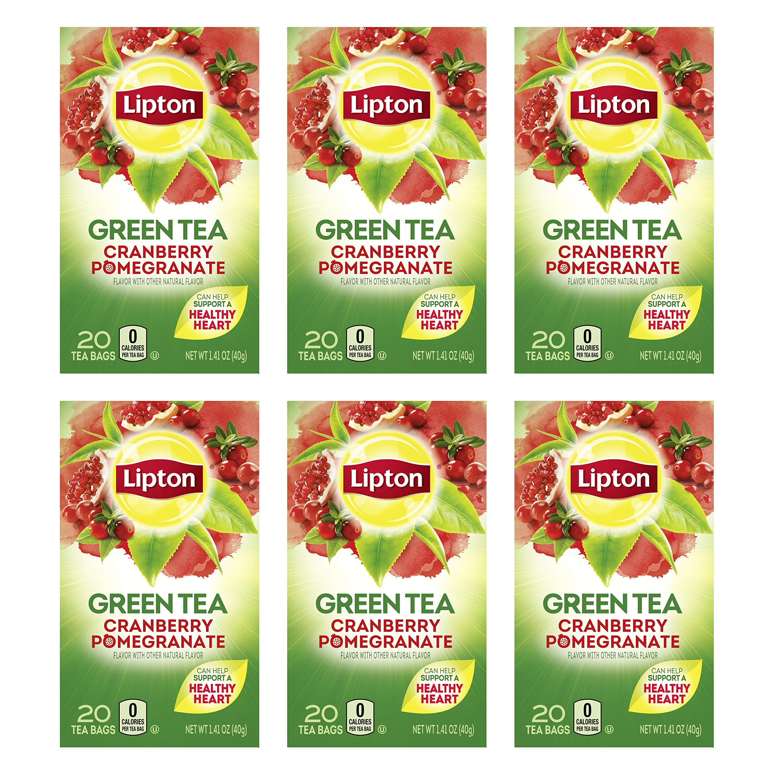 Lipton Green Tea Bags Flavored with Other Natural Flavors Cranberry