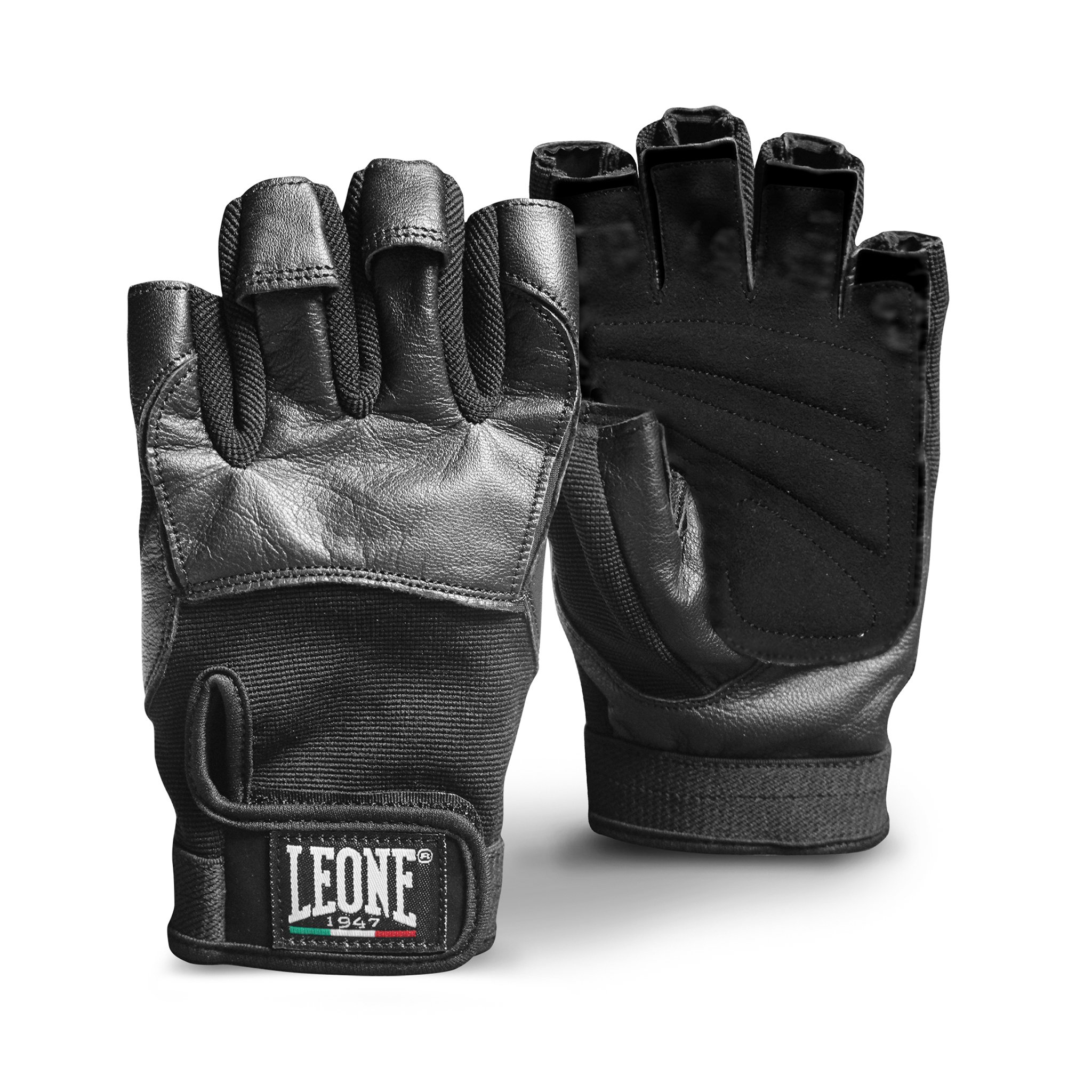 LEONE 1947, Gym Gloves, Unisex Adult, Black, XL, AB713