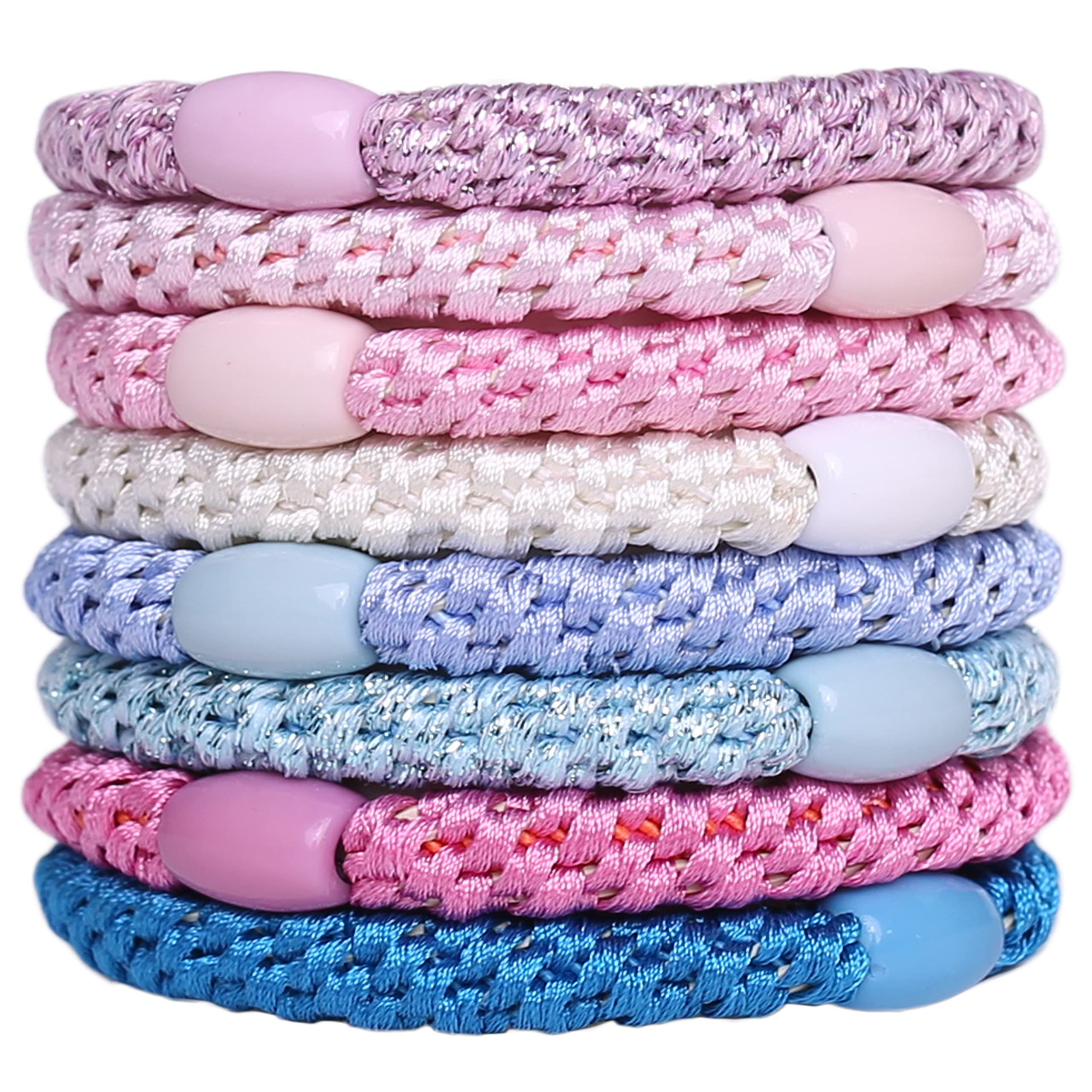 8 Pieces Girls Hair Bobbles Pack of 8 Multicoloured Elastic Bands Hair Bands Elastic Hair Bands Style 12 — image 1