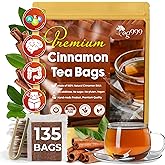TOG999, Premium 135 Tea Bags - Special Cinnamon Tea, 100% Natural & Pure. Cinnamon Stick Herbal Spice Tea. No Sugar, No Caffeine, No Gluten, Vegan.
