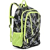 Lands' End Unisex Kids Large ClassMate Lightweight Durable Elementary School Backpack, Black Highlight