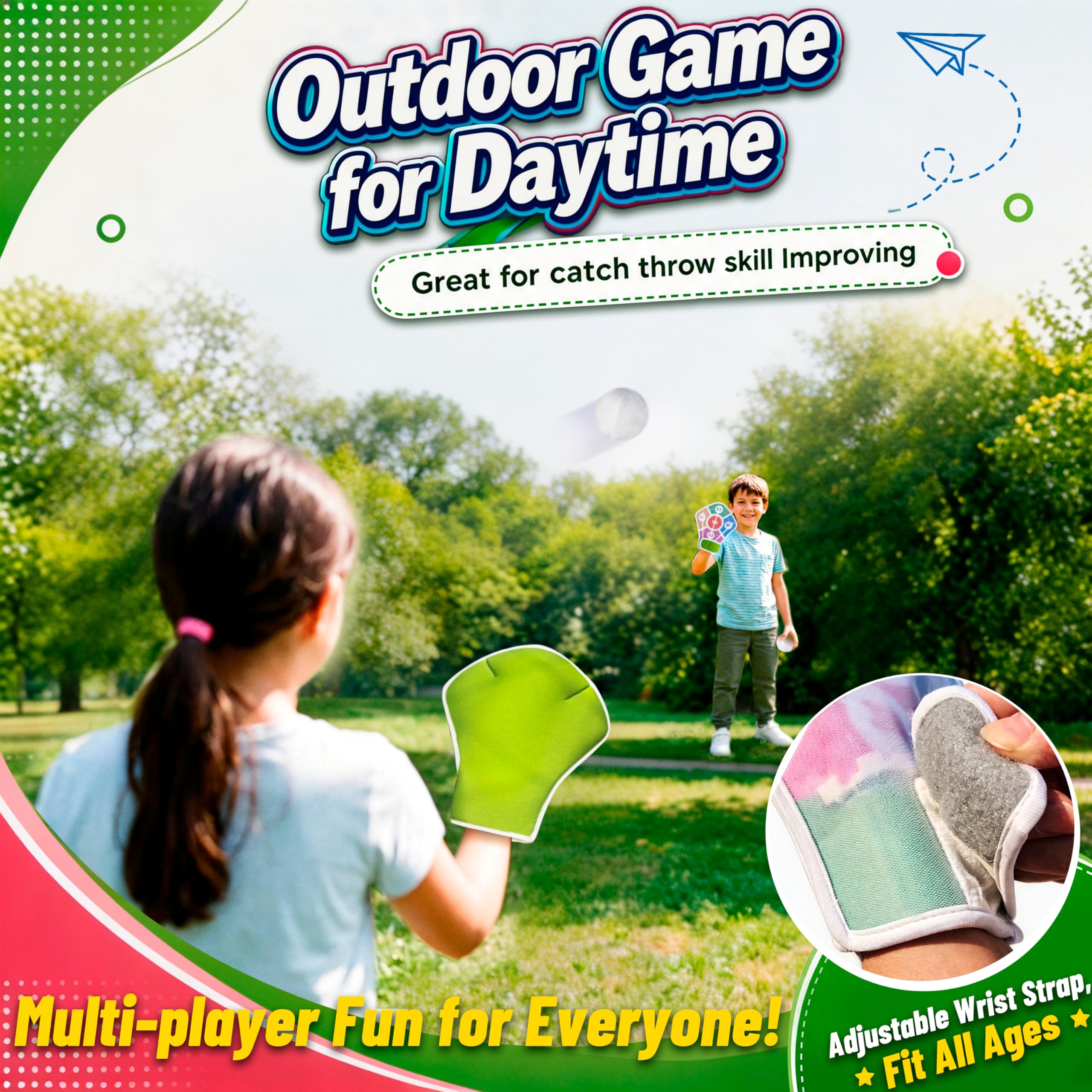 Elecdemic Licht LED Klettballspiel Dartscheibe Wurfspiel Kinder Erwachsene Outdoor Indoor Strand Party Leuchtend Klett Handschuhe Ball Spielzeug Spiele 5-12 Jahre Mädchen Junge Geburtstag Geschenke 3