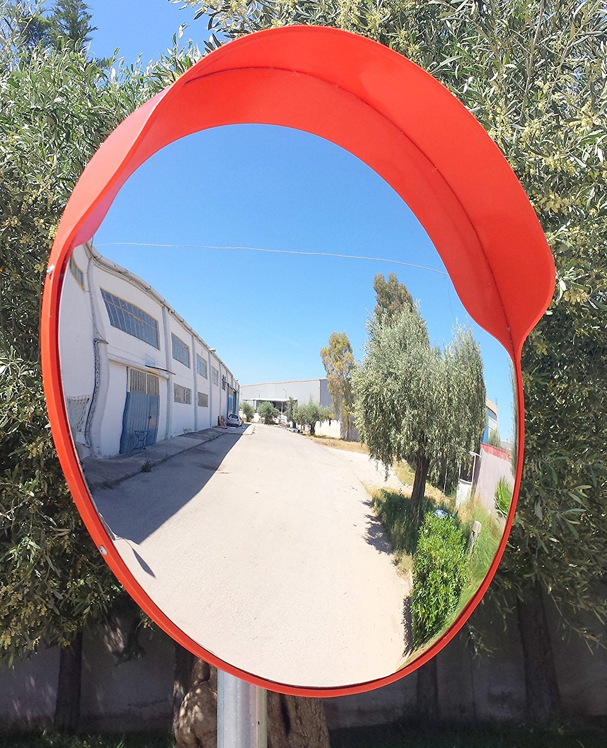 24"Breakageproof Indoor/outdoor Convex Safety Mirror Pole Mount