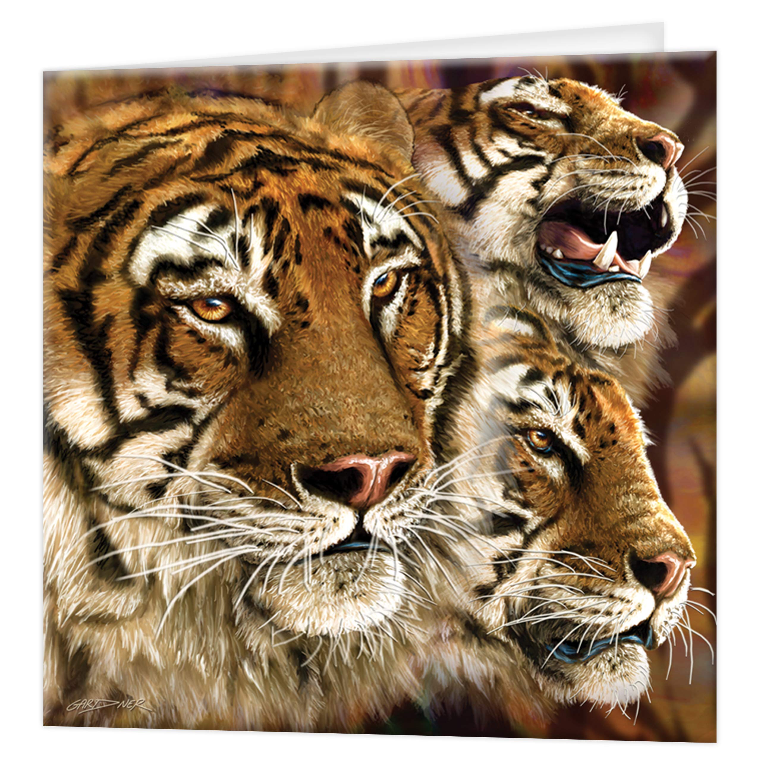 3D LiveLife Greeting Card - Tiger Stripes from Deluxebase. Blank Card with Lenticular 3D Image and Envelope. Unique Notecard for All Occasions and Premium Stationery Sets.